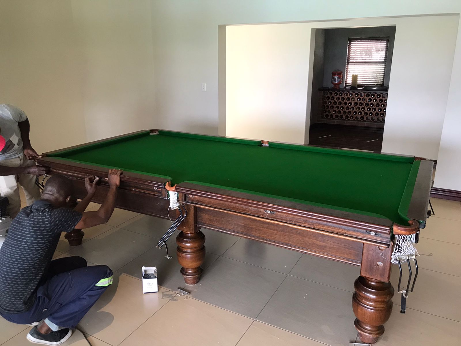 Table leveling in progress